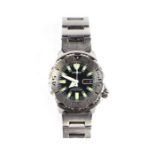 A Seiko Monster Scuba Diving watch, serial no. 7S26-0350, the black dial with day, date aperture,