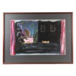 Tomaso Bacigalupo - Chelsea at Night - signed & dated '69 lower right, pastel, Chelsea Art Society