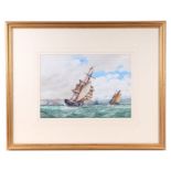 Frederick James Aldridge (British 1850-1933) - A Maritime Scene off Teignmouth - watercolour
