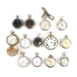A quantity of pocket watches for spares or repairs to include an Omega example.