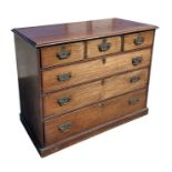 A late 19th century mahogany chest of three short drawers and three graduated long drawers, on a