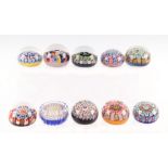 A collection of ten miniature paperweights including Strathearn and Perthshire examples (10).