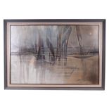 Beaur Bguard ? (modern British) - Seascape - abstract, oil on board, indistinctly signed lower