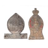 Two Victorian lead fire insurance marks (2)