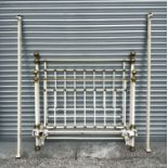 A Victorian style brass and painted iron double bed, 138cm wide.