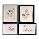 English school - a small portfolio containing erotic images and life studies, some framed and