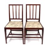 A pair of Edward VII mahogany chairs by T Glenister, Wycombe, from the 1902 coronation, each stamped