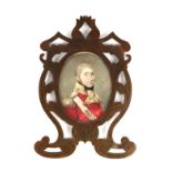 A 19th century portrait miniature depicting a military Infantry Officer from the Napoleonic