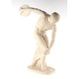 After the antique - a composite figure depicting a classical discus thrower, 63cm high.