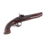 A 19th century percussion pistol with walnut stock, signed G Smith. Condition Report The pistol