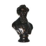 A plaster bust of Charles Dickens, 39cms high.