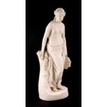 A Victorian Copeland Parian ware figure - The Dancing Girl Reposing - modelled after the engraving