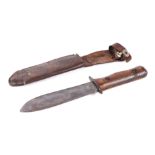 A British Type-D survival Knife (Early RAF Prefix), the steel blade stamped Wilkinson Sword Ltd, and