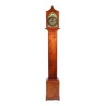 A dwarf long case clock, the arched brass dial with roman numerals fitted a walnut case, 178cm