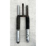 A pair of Norton front forks, we are advised by the vendor that there is a new sanction and new
