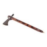 A native American or Plains Indian pipe tomahawk axe, 48cm long.