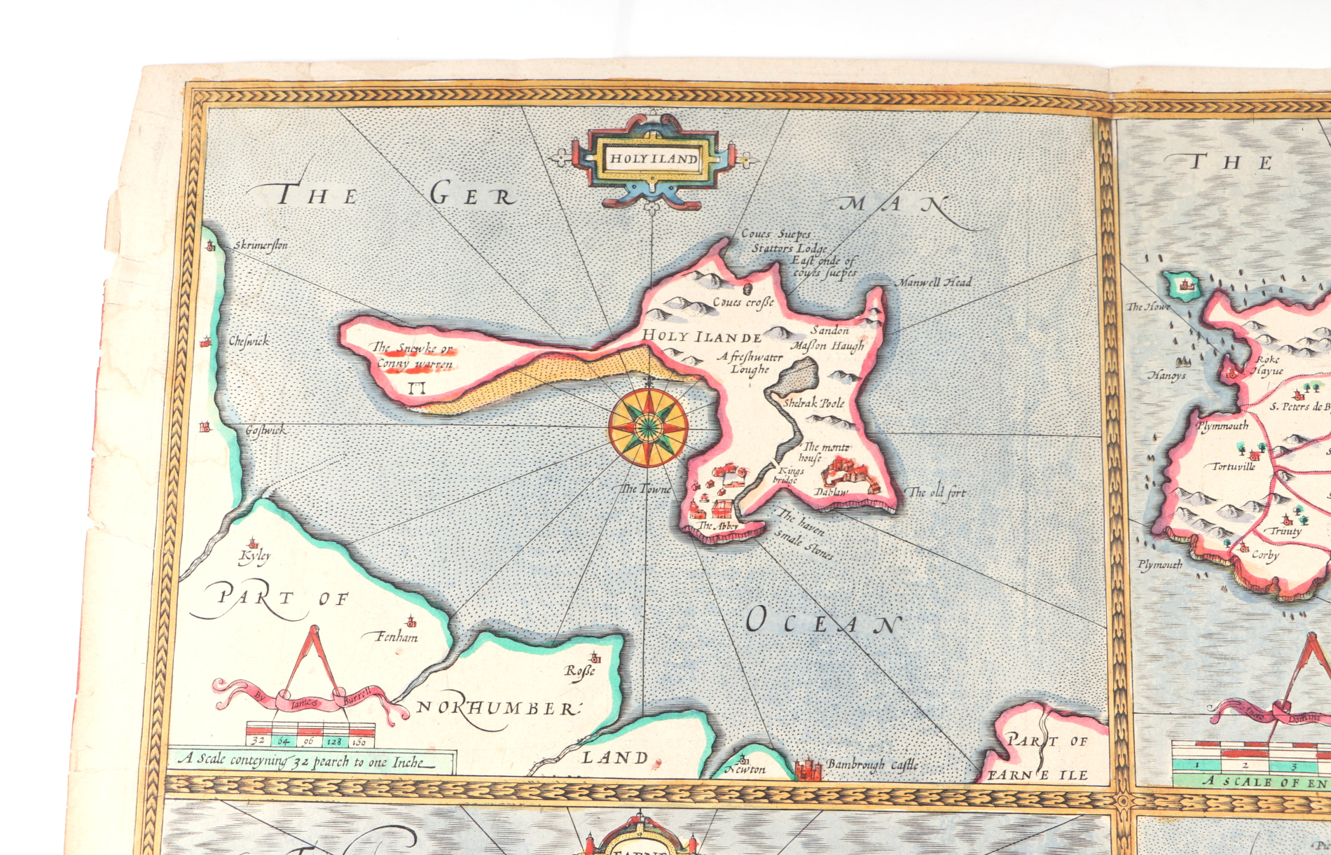 John Speed (1552-1629) - The British Islands - four engraved maps on one sheet of Holy Island, - Image 3 of 7