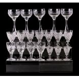 A quantity of Stuart Crystal glassware together with a group of cut glass decanters and jugs.