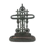 A Victorian style cast iron stick stand, 39cms wide.