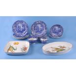 A quantity of Copeland Spode Italian pattern blue & white ceramics; together with two Royal