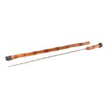 A bamboo shafted Sword stick with square section tapering blade. Blade length 68.5cms (27ins) and an