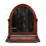 A large Victorian mahogany toilet mirror with arched mirror plate, 81cms wide.