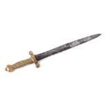 An 1832 model French Artillery sword. Having a 48cms (19ins) straight double edged sword with