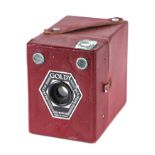 A French Goldy Menisque red box camera.