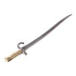 A French 1866 pattern Chassepot bayonet; together with a reproduction Indian sword and scabbard. (