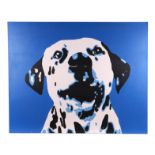 Cameron Blake (modern British) - Blue Dalmatian - acrylic on canvas, unframed on stretcher, with