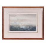 Ray Beddington (1910-1995) - A Moorland Scene with Mountains in the Distance - watercolour, signed