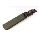 British Army SA80 bayonet in scabbard. Blade length 17.5cms (6.875ins)