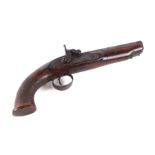 A 19th century percussion pistol with walnut stock, signed G Smith. Condition Report The pistol