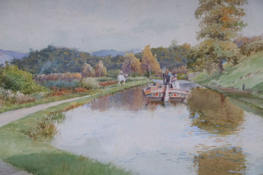 Robert Hollands Walker (exhib 1892-1920) - On the Canal - watercolour, signed lower right, The - Image 2 of 5