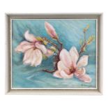 B Dangar (20th century British) - Study of Magnolia Flowers - signed lower right, oil on board,