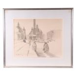 Hammond (20th century school) - Venetian Plaza Scene - signed & dated 1974 lower left, pen & wash,