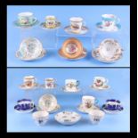 A group of cabinet cups and saucers to include Worcester and Coalport.