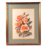 D M Cowen (modern British) - Still Life of Roses - pastel, signed lower left, 24 by 33cms,