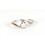 A 9ct gold cubic zirconia solitaire ring, approx UK size N, 1.4g.