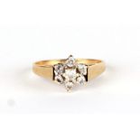 A 9ct gold white stone cluster ring, approx UK size L, 2.3g.