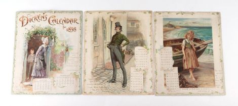 A late Victorian The Dickens Calendar for 1898, published by Ernest Nister, London.