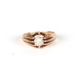 A 9ct gold diamond solitaire ring, approx UK size M, 3.7g.