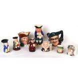 A group of character jugs to include Royal Doulton Dick Turpin D6528; Royal Doulton Collector's Club