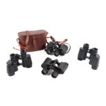 A group of binoculars to include Dolland of London Luma 8x30, cased, Denhill 8x25 and Leroi,