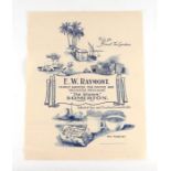 An early 20th century grocery advertising poster 'E. W. Raymont Family Grocer, Tea, Coffee &