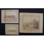 Railway interest. Three Victorian albumen photographs depicting locomotives and tenders, the largest