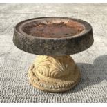 A reconstituted stone bird bath, 38cms diameter.