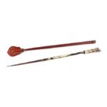 A Swaine riding crop / sword stick, with a chrome plated stiletto blade 35cms (13.75ins) long and