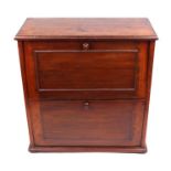 An Edwardian mahogany two-tier shoe cabinet, 72cms wide.