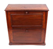 An Edwardian mahogany two-tier shoe cabinet, 72cms wide.